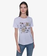 KARL LAGERFELD PARIS LIFE TEE WOMEN'S TSHIRT IN WHITE