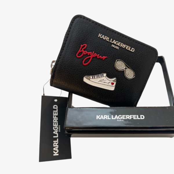 KARL LAGERFELD Wallet Bifold Small with pins in Black.txt