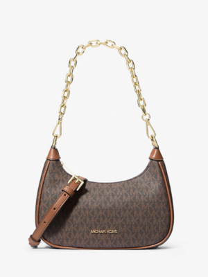 MICHAEL KORS Cora Medium Signature Logo Shoulder Bag in Brown