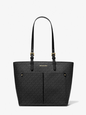 Jet Set Medium 2 Pocket Signature Tote Bag in Black