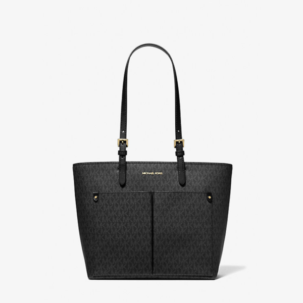 Jet Set Medium 2 Pocket Signature Tote Bag in Black