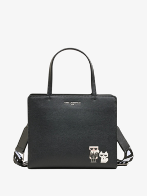 KARL LAGERFELD Maybelle Satchel Bag Corner Duo in Black