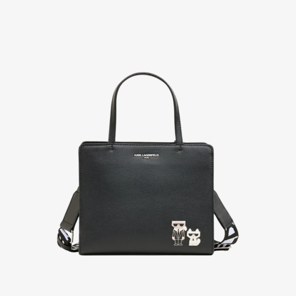 KARL LAGERFELD Maybelle Satchel Bag Corner Duo in Black