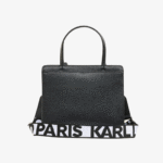 KARL LAGERFELD Maybelle Satchel Bag Corner Duo in Black