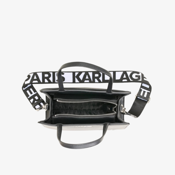 KARL LAGERFELD Maybelle Satchel Bag Corner Duo in Black