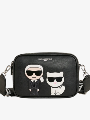 KARL LAGERFELD Maybelle Round Head Duo Camera Crossbody Bag in Black