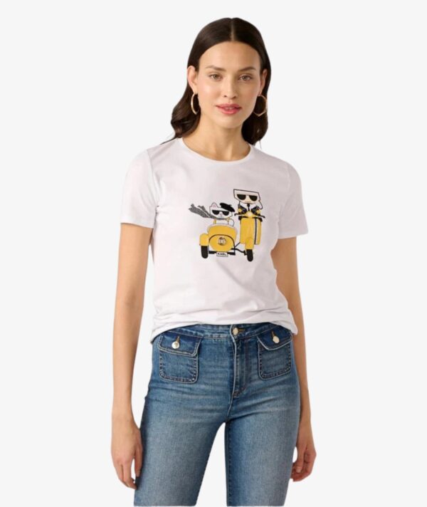 karl lagerfeld scooter tee white tshirt