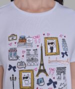 KARL LAGERFELD PARIS LIFE TEE WOMEN'S TSHIRT IN WHITE