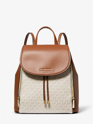 MICHAEL KORS Phoebe Medium Logo Backpack in Signature Cream