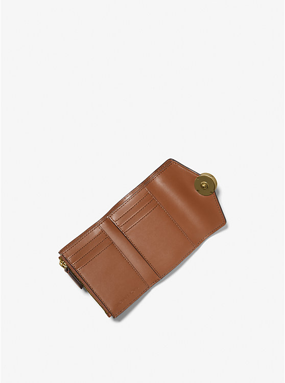 MICHAEL KORS Carmen Small Flap Bilfold Wallet in Signature Brown