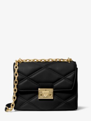 Michael Kors Serena Medium Flap Shoulder Bag in Black