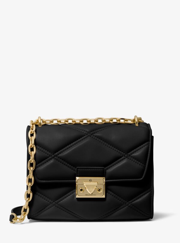 Michael Kors Serena Medium Flap Shoulder Bag in Black