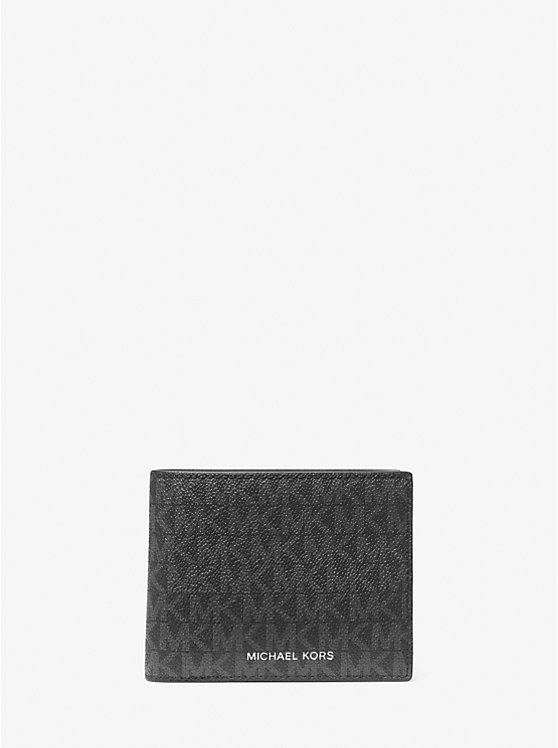 MICHAEL KORS Men Harrison Logo Billfold Wallet With Pass-case in Signature Black