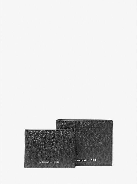 MICHAEL KORS Men Harrison Logo Billfold Wallet With Pass-case in Signature Black