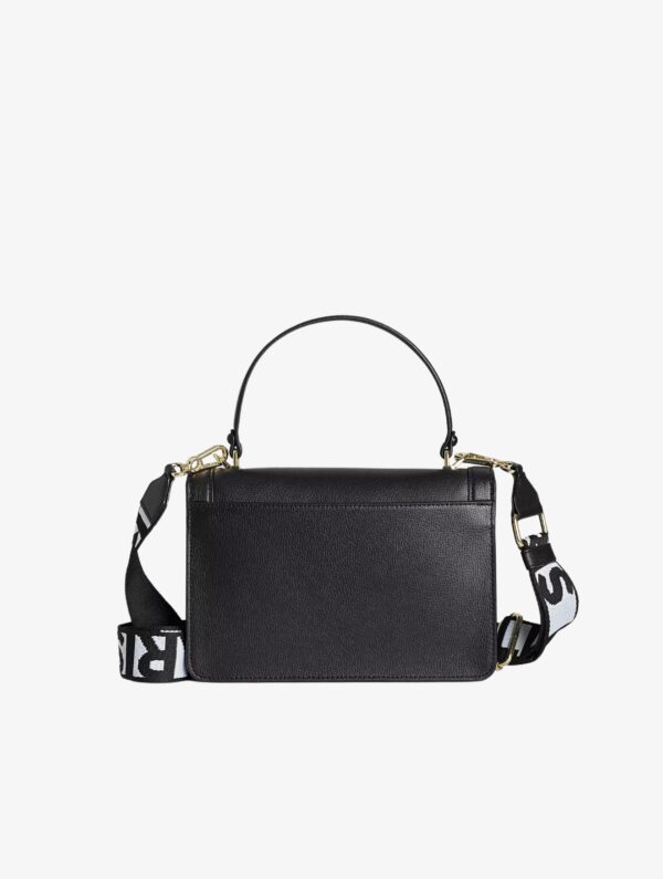 KARL LAGERFELD Simone Top Handle Signature Strap Crossbody Bag in Black