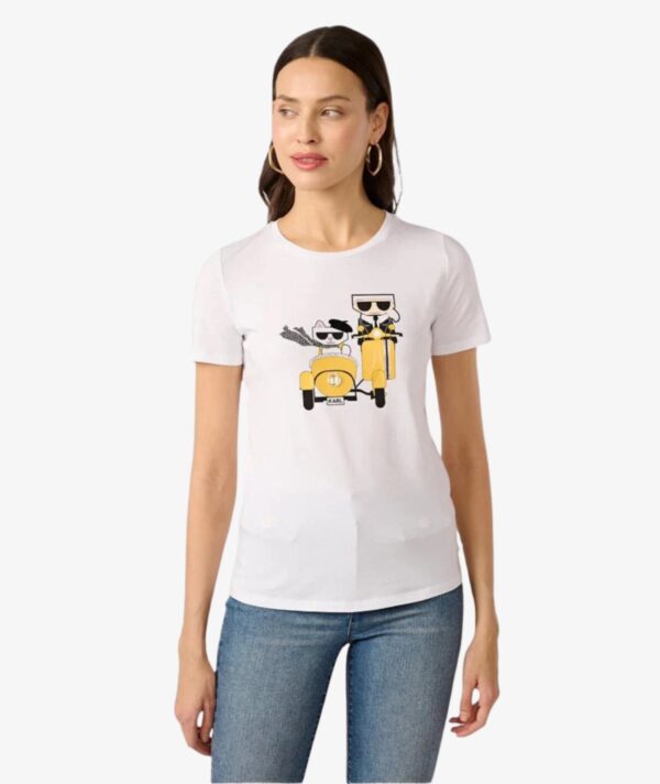 karl lagerfeld scooter tee white tshirt