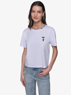 Karl Lagerfeld White Iconic Top in white