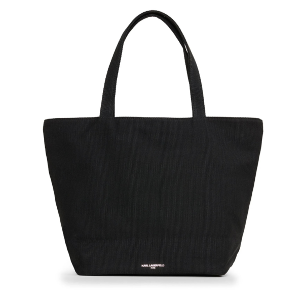 KARL LAGERFELD Cannes Canvas Tote in Black