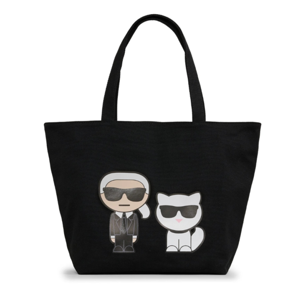 KARL LAGERFELD Cannes Canvas Tote in Black