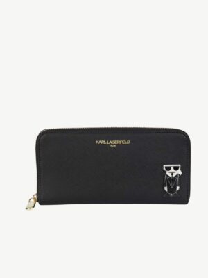 KARL LAGERFELD Continental Iconic Logo in Black