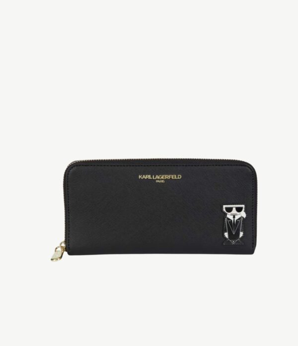 KARL LAGERFELD Continental Iconic Logo in Black