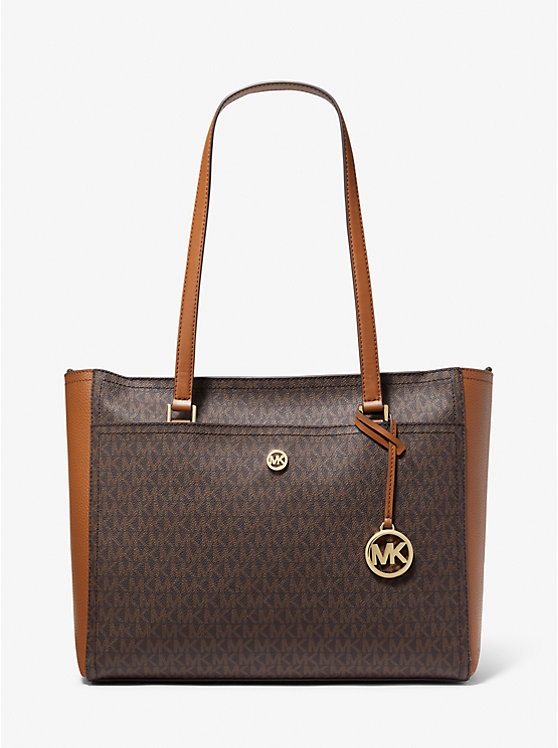 MICHAEL KORS Maisie Large Logo 3-in-1 Tote Bag in Signature Brown