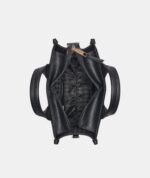 KARL LAGERFELD Kristina Small Satchel & Crossbody bag With Karl Choupette Pin in Leather Black