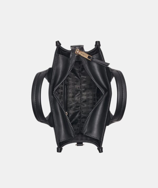 KARL LAGERFELD Kristina Small Satchel & Crossbody bag With Karl Choupette Pin in Leather Black