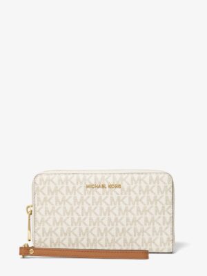 MICHAEL KORS Jet Set Medium Logo Smartphone Wrislet and Wallet in Cream