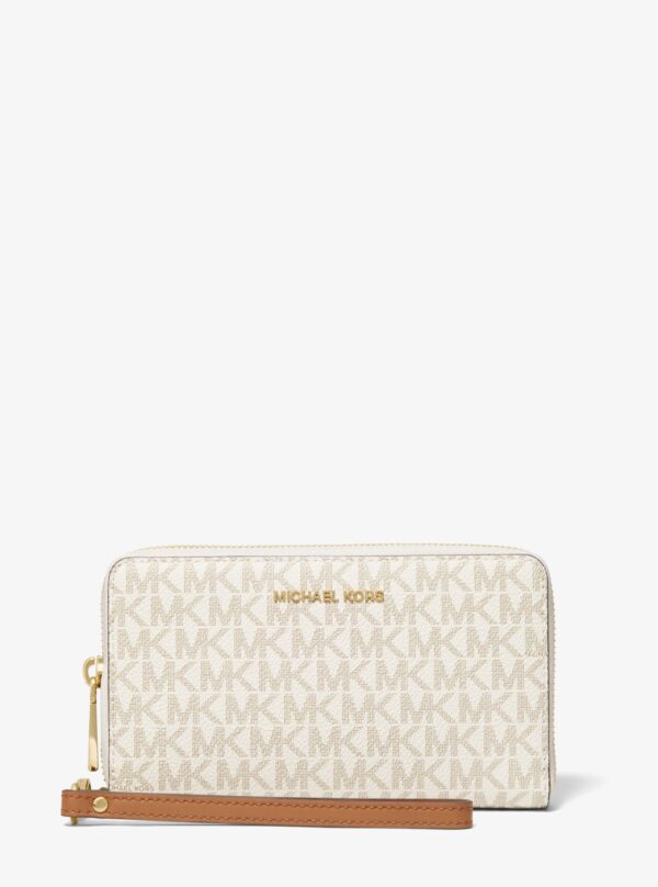 MICHAEL KORS Jet Set Medium Logo Smartphone Wrislet and Wallet in Cream