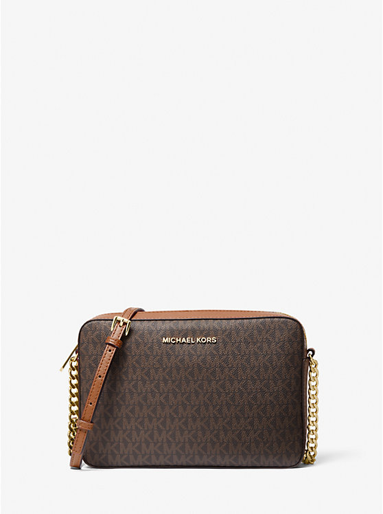 MICHAEL KORS Jet Set Crossbody Bag in Signature BROWN