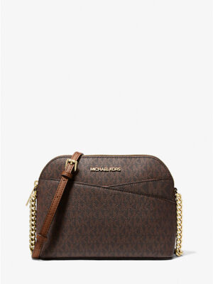 MICHAEL KORS Jet Set Dome Crossbody Bag In Signature Brown