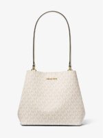 MICHAEL KORS Pratt Medium Bucket & Shoulder Bag In Signature Cream