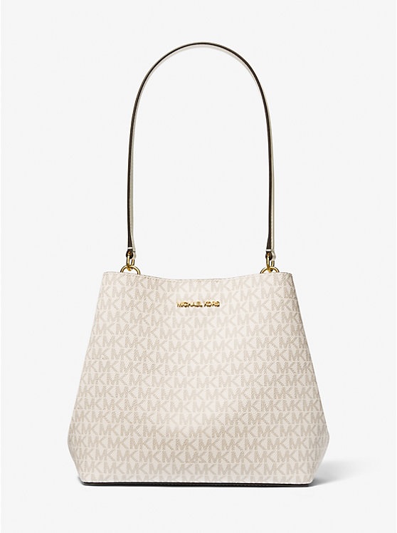MICHAEL KORS Pratt Medium Bucket & Shoulder Bag In Signature Cream