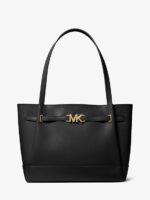 MICHAEL KORS Reed Leather Tote Bag In Black