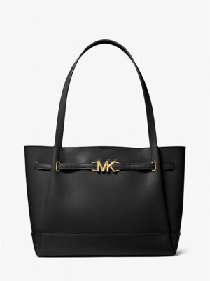 MICHAEL KORS Reed Leather Tote Bag In Black