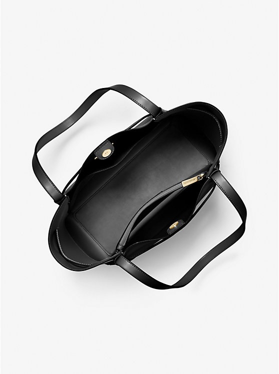 MICHAEL KORS Reed Leather Tote Bag In Black