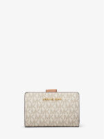 MICHAEL KORS Jet Set Travel Bifold Wallet in Signature cream