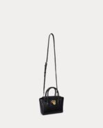 RALPH LAUREN Pebbled Leather Small Tanner Satchel Bag in Black