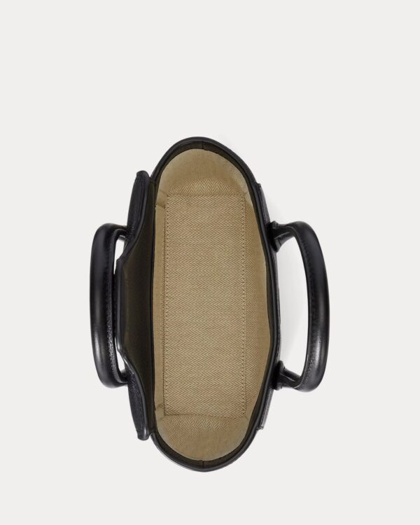 RALPH LAUREN Pebbled Leather Small Tanner Satchel Bag in Black