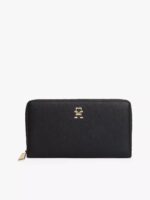 Tommy Hilfiger Wide Continental Wallet In Black