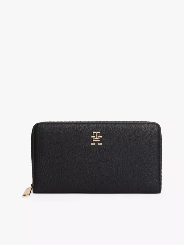 Tommy Hilfiger Wide Continental Wallet In Black