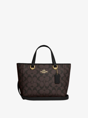 Coach Alice Satchel In Signature Canvas Brown Black