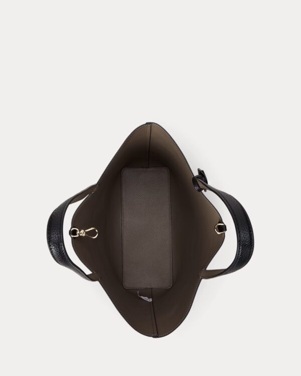 Ralph Lauren Reversible Medium Tote In Taupe & BLack With Wristlet