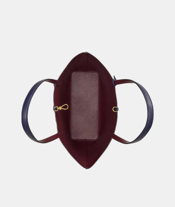 Ralph Lauren Reversible Medium Tote In Navy & Burgundy With Wristlet