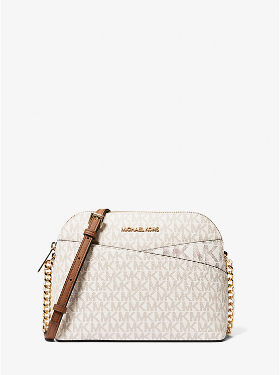 MICHAEL KORS Jet Set Dome Crossbody Bag in Signature Cream