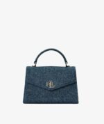 RALPH LAUREN Small Farrah Satchel in Navy Blue