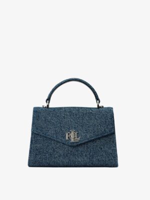 RALPH LAUREN Small Farrah Satchel in Navy Blue