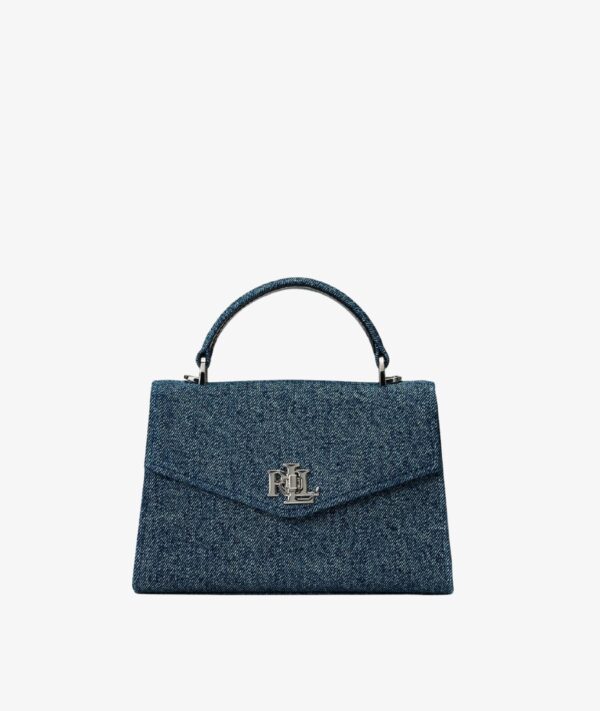 RALPH LAUREN Small Farrah Satchel in Navy Blue