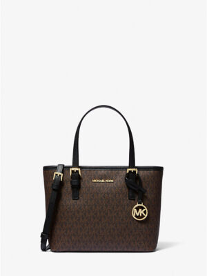 MICHAEL KORS Jet Set Mini Tote Bag In Signature Brown Black